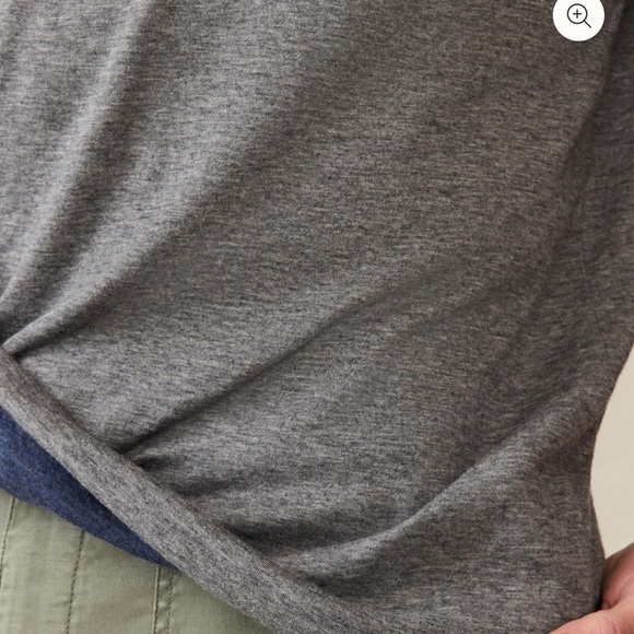 FAHERTY cloud reversible crew shirt in medium M grey heather / navy cream - Picture 3 of 17